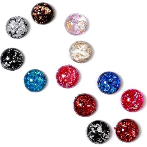 Xinyao 50pcs/lot 10mm 12mm Resin Color Foil Ring Face Round Earrings Phoenix Crown Hairpin Creative Accessory for DIY Jewelry