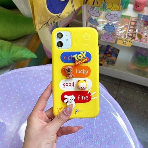 Cartoon Three-Dimensional Strawberry Bear Doll Mobile Phone case, a high-Value Mobile Phone case Suitable for iPhone12