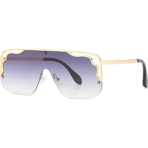 New Fashion Square Gradient Sunglasses Men Women Vintage Metal Unique Luxury Trendy Pilot Sunglasses Female Oculos UV400