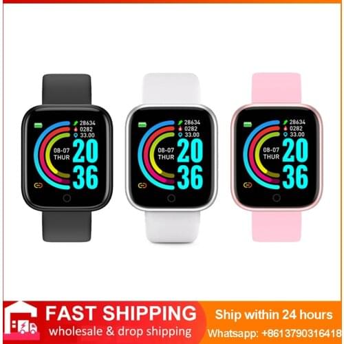 2021 New Y68 D20 Smart Watch 1.44 Inch Fitness Bracelet Tracker Heart Rate Monitor Pressure Bluetooth Smartwatch For IOS Android