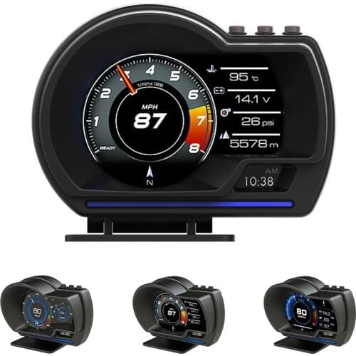 OBD GPS Smart Gauge with Adjustable Bracket Alarm Ambient Light Clear Fault Code Speedometer OBD2 Meter for All Car