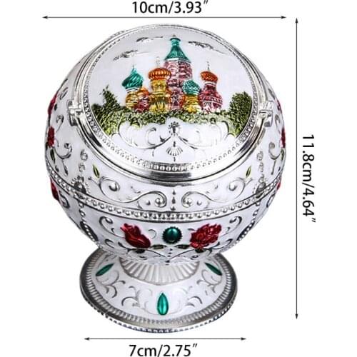 Windproof Ashtray with Lid Metal Portable Cigarettes Ashtray for Outdoors Gift AXYC