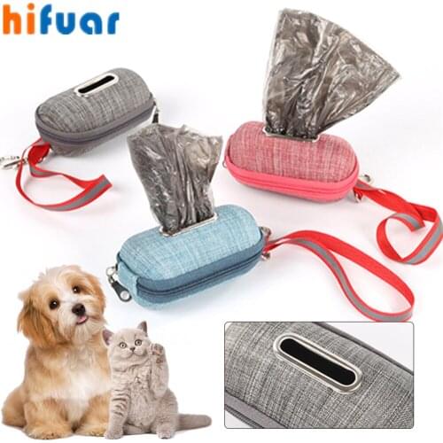 Portable Pet Dog Poop Bag Dispenser Pick-Up Bags Holder With Rope Cleaning Waste Garbage Box