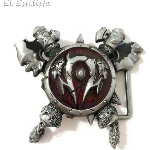 AX SHIELD SET Belt Buckle Weapon Model DIY Buckles Cool Jeans Accessories 81*74mm Suit 4cm Width Belts Punk Creative Accesorios