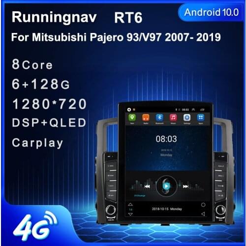 Runningnav For Mitsubishi Pajero 93V97 2007 2008- 2019 Tesla Type Android Car Radio Multimedia Video Player Navigation GPS