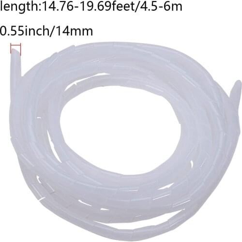 Othmro Spiral Cable Wrap White 8-10m Length 10mm Diameter PE Computer Manage Cord Cable Wire Spiral Wrap Hose Wound Tube