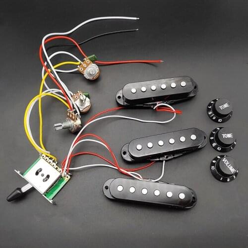 ST electric guitar single single single pickup complete line with pickup 500K potentiometer connection line circuit