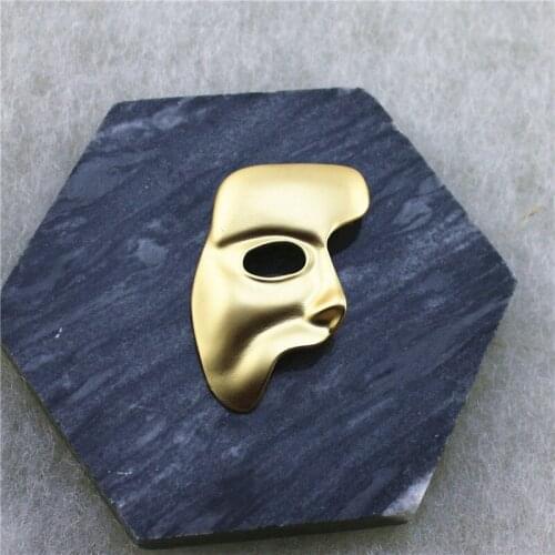 European and American personality retro Sen series matte gold female ins simple portrait human head pin mask Brooch