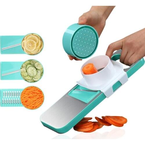 XYJ-007 Multifunctional Stainless Steel Cutter Slicer Vegetable Cutter With Three Replaceable Blades