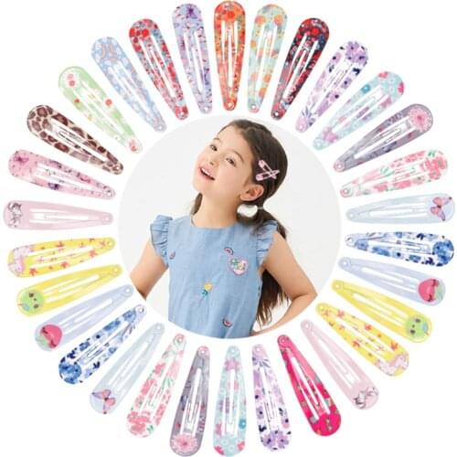 10pcs/lot Cartoon Fruit Printed BB Clip Children Hair Clips Kids Hairpins Barrettes Accessories For Girls Hairgrip Headwear