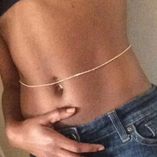 Vintage Rhinestone Crystal Belly Waist Chain for Women Sexy Beach Bikini Beach Body Chain Body Jewelry Hip Hop Accessories