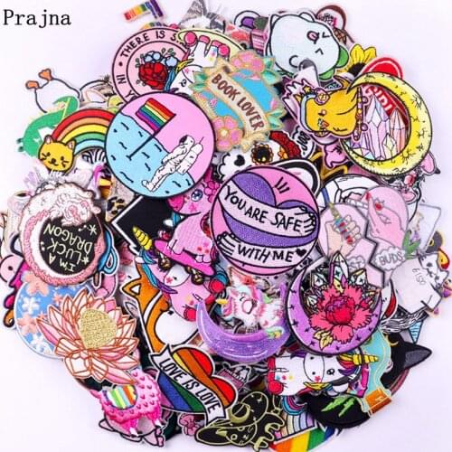 10/20/30/50PCS Random Sent Iron On Cartoon Embroidered Patches For Clothing Stickers Animal Applique Patches On Kids Clothes