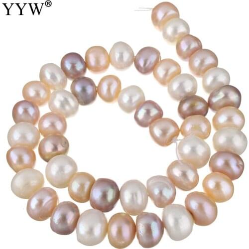 15.5 Inch Cultured Button Freshwater Pearl Beads Round White 5-6mm Loose Beads for DIY Women Elegant Necklace Jewelry Making