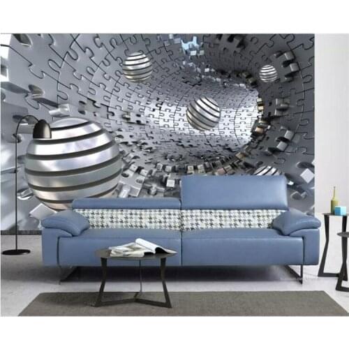 Custom 3D Wall Murals Wallpaper Modern Abstract Stereoscopic Space Circle Ball Living Room TV Background Photo Wall Paper Mural