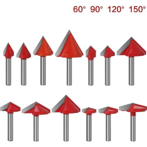 6mm V Bit 1PC CNC solid carbide end mill,tungsten steel woodworking milling cutter,3D wood MDF router bit 60 90 120 150 degrees