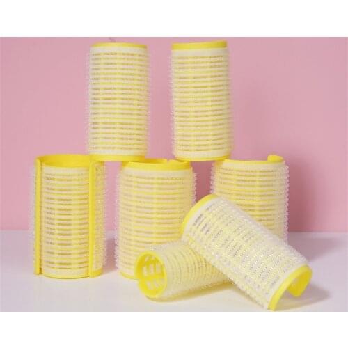 6 Pcs Hairdressing Home Use DIY Double Layer Multifunctional Self-Adhesive Fringe Hair Rollers Styling Roller Curler E1078