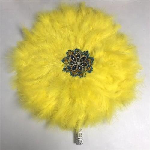 African DIY Custom Wedding Feather Fans Chinese Dance Lace Fan Bride Hand Fan Photo Props Wholesale Luxury Wedding Party Favors