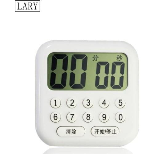 LARY Digital Kitchen Timer Large LCD Display Big Digits Loud Alarm Magnetic Backing Stand for Cooking Baking Countdown Time