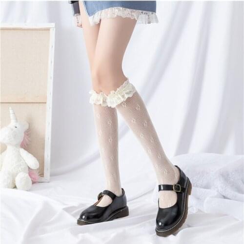 Long Socks Women Japanese Lace Heap Heap Socks Middle Tube Socks Spring Autumn Cute JK Sexy Calf Socks Loli Girl Daily Ornaments