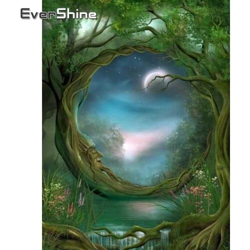 Evershine Diamond Embroidery Scenery Tree Cross Stitch Kit Diamond Painting Full Square Landscape Embroidery Crystal Home Decor