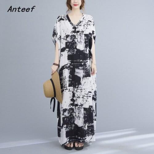 Cotton satin vintage floral dresses for women casual loose maxi long woman sun summer beach dress elegant clothes 2021 sundress