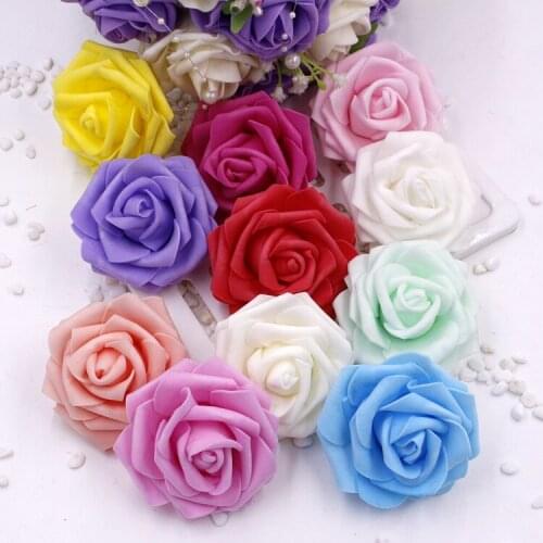 Hot Sale 11Colors Pretty 6CM Handmade PE Foam Artificial Rose Flowers Wedding Bride Bouquet PE Foam DIY Home Decor Rose Flowers