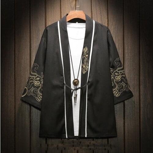 JDDTON New Summer Mens Open Cardigan Loose Chinese Style Embroidery Vintage Jackets Clothing Casual Male Streetwear Coats JE620