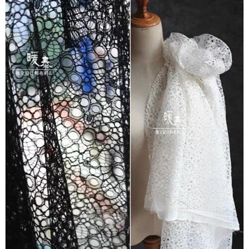Round Hole Hollow-out Mesh Tulle Fabric DIY Patchwork Decor Coat Veil Skirt Gown Wedding Dress Designer Fabric