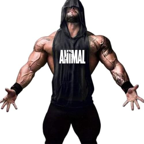 Animal Bodybuilding Stringer Tank Tops men Gyms Stringer Shirt Fitness Tank Top Men Gyms Clothing Cotton Vest hoodies