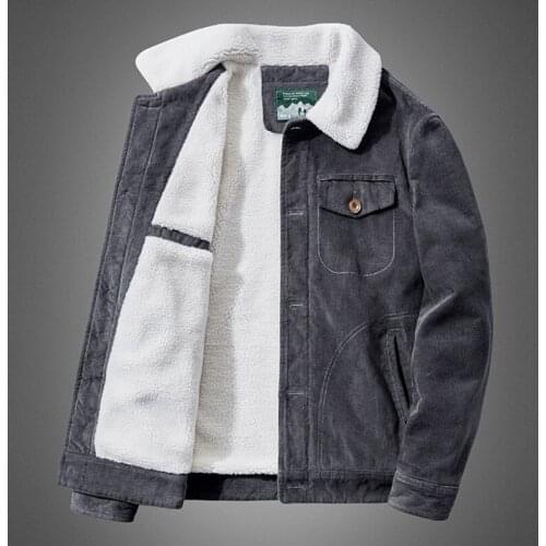 New Men Winter Corduroy Jackets Coats Thermal Warm Outwear Clothing For Male Windbreak Coat Plus Size M-5XL -40