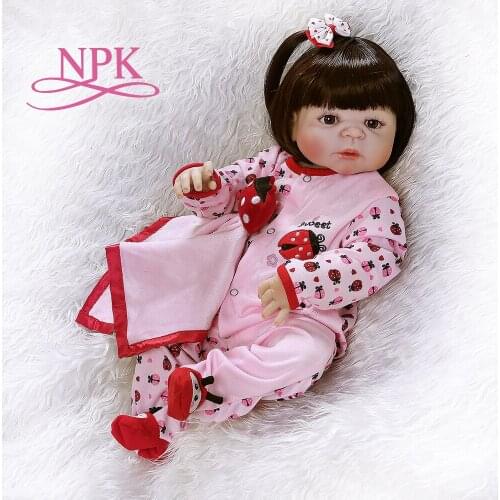 NPK 56CM 0-3M real baby size reborn baby girl toddlerfull body silicone bebe doll reborn Bath toy waterproof