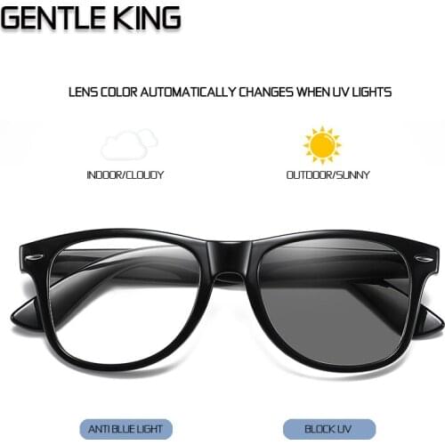 GENTLE KING New Photochromic Reading Glasses Women Anti Blue Light Men Computer Eyegalsses