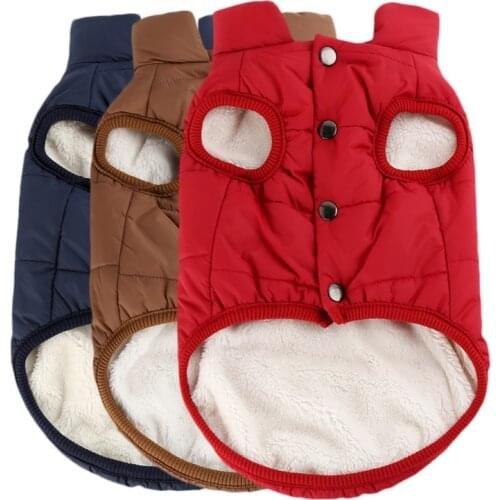 Pet Dogs Clothes For Large Dog Winter Warm Basic Dog Coat Jacket for Fleece Lining Ropa Para Perros XS-3XL