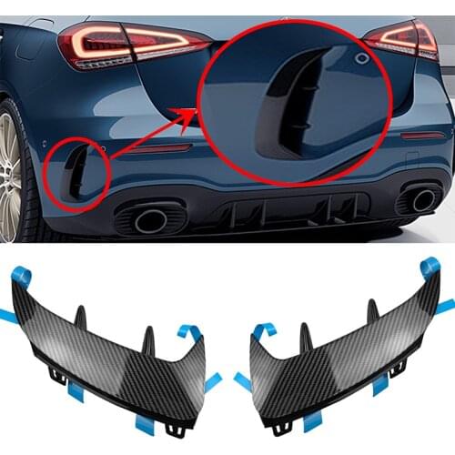 Pair For Mercedes Benz A Class W177 A180 A200 A250 A35 2019+ Carbon Fiber Rear Bumper Trim Lip Spoiler Stickers Fender Canards