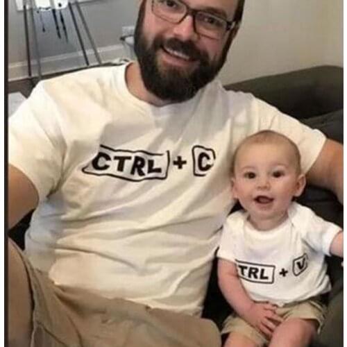 Letter Print T-Shirt Casual Mother Daughter Short Sleeve Family Matching T-Shirts Summer Father Son Family Matching Tees Tops