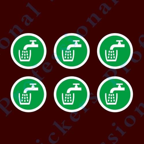 Warning sign Safe Drinking Water Circular Stickers - Packs of 1, 2, 4, 6, 8, 10 - Round Waterproof Vinyl Motorcycle Decals