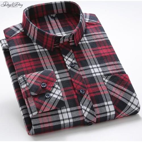 2021 New Men Shirt Plaid Long Sleeve Fashion Spring Autumn Casual Soft High Quality Breathable Cloth Luxury Ecomonic DA441