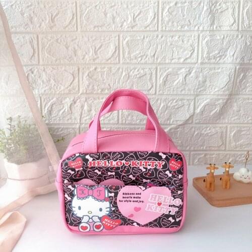 Sanrio hello kitty new cartoon insulation bag student lunch box bag Melody handbag lunch bag pu lunch bag
