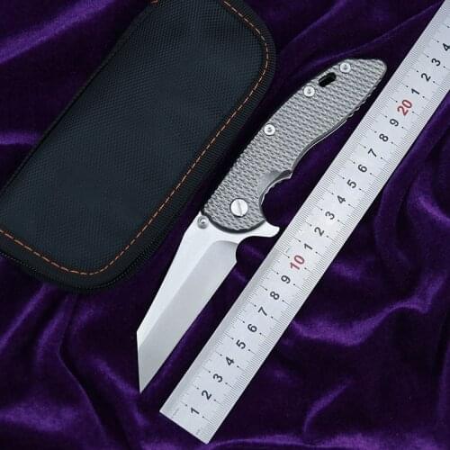 LEMIFSHE Flipper XM18 M390 blade flip folding knife ball bearing titanium hunting outdoor survival pocket knife EDC tool