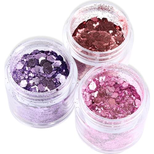 Mixed Sizes Hexagon Glitter Flakes Nail Art Accessory Sparkly Sequins For Manicure Decorations Colourful Paillette Nail Supplies