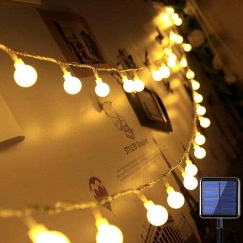 12M 100LEDS Crystal Ball 5M/10M Solar Lamp Power LED String Fairy Lights Solar Garlands Tree Garden Christmas Decor for Outdoor