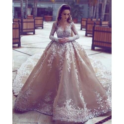 Vestidos De Novia Hot Big Ball Gown Wedding Dresses Lace Wedding Dresses Mariage Bridal Gown Vestido de noiva Luxurious Dresses