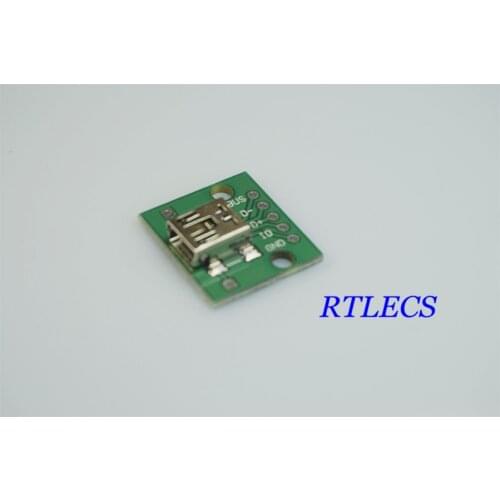 10pcs DIY MINI USB B type Receptacle 5P Socket to DIP 5 Pin Through Holes PCB Adapter Connector 2.54 mm Soldered Converter