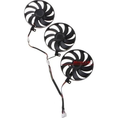 1XCB 3Pcs 88MM T129215SU 7Pin 12V 0.5A VGA Fan Graphics Card Cooling Fan for ROG STRIX RTX 2080 2080Ti RTX2080 RTX2080Ti