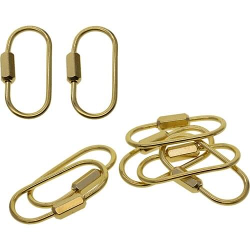 2/6x Oval Ring Screw Locking Mini Carabiner Clip Key Chain Key Rings Holders