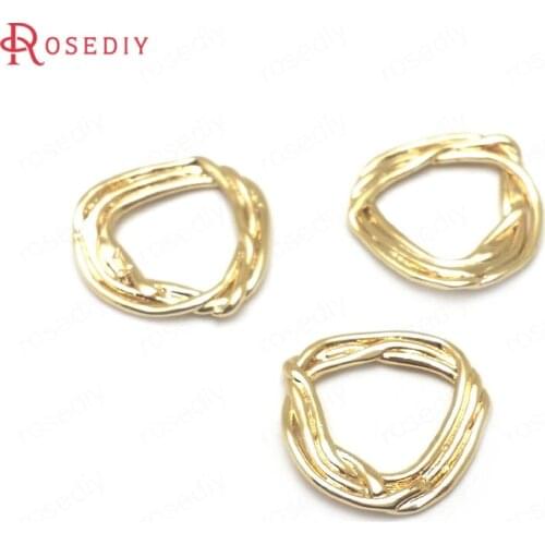 36925)10PCS 15x16MM 24K Gold Color Brass Irregular Circle Charms Pendants High Quality Diy Jewelry Findings Accessories