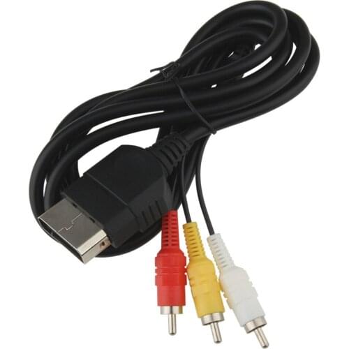 50pcs 1.8m HD TV AV RCA Audio Video Composite Cable Cord For Microsoft for Xbox Console Video Game Standard AV Cable