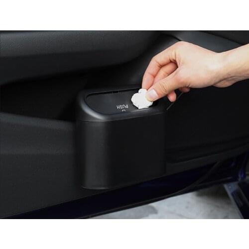 Car Trash Bin Hanging Vehicle Garbage Dust Case Storage Box Square Pressing Type Trash Can Auto Storage Bin Accessories