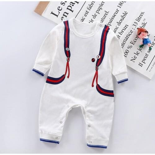 Baby Cotton Long Sleeved Body Clothing Girl Baby Boy Baby Newborn Baby Conjoined Pajamas Autumn Dress Pure Cotton