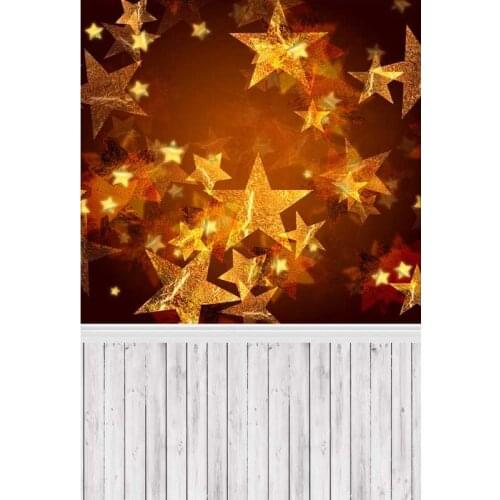 Photo Background Wood Floor Golden Star 3D Vinyl Digital Printing Cloth Photography Backdrops for Photo Studio Baby Photophone